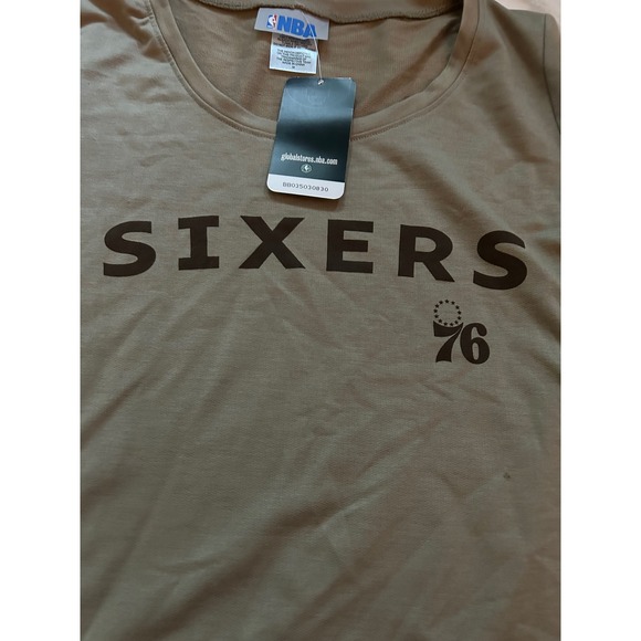 NBA Philadelphia‎ 76ers Long Sleeve Tee. Khaki Green. Medium. NWT - Picture 3 of 6